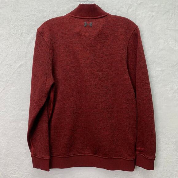 Under Armour Sz Small Red 1/4 Zip STORM Fleece Lined Long Sleeve Sweatshirt - Picture 3 of 6